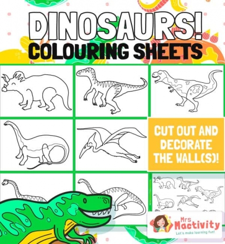 Mrs Mactivity: Dinosaurier Ausmalbilder