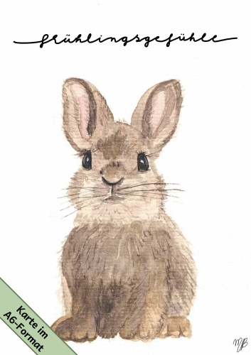 Grußkarte "Hase Frühlingsgefühle"