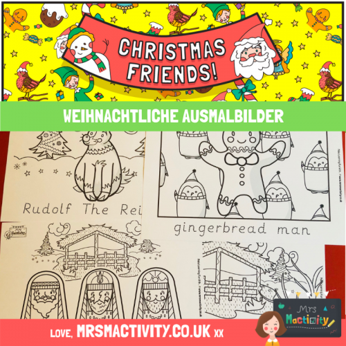 Mrs Mactivity: Weihnachtliche Ausmalbilder