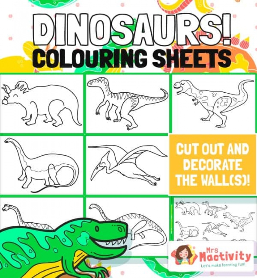 Mrs Mactivity: Dinosaurier Ausmalbilder