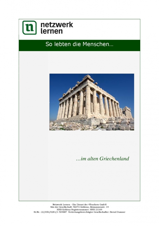 Netzwerk Lernen: So lebten die Menschen im alten Griechenland