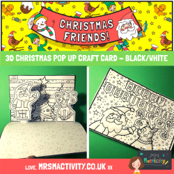 Mrs Mactivity: Pop-Up-Weihnachtskarte "Frohe Weihnacht" (sw)