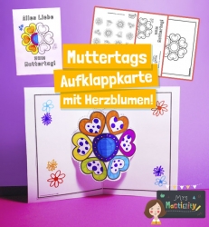 Mrs Mactivity: Muttertags-Aufklappkarte mit Herzblumen